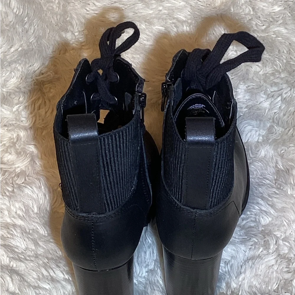 Steve Madden Black Leather High Heel Boots size 8
